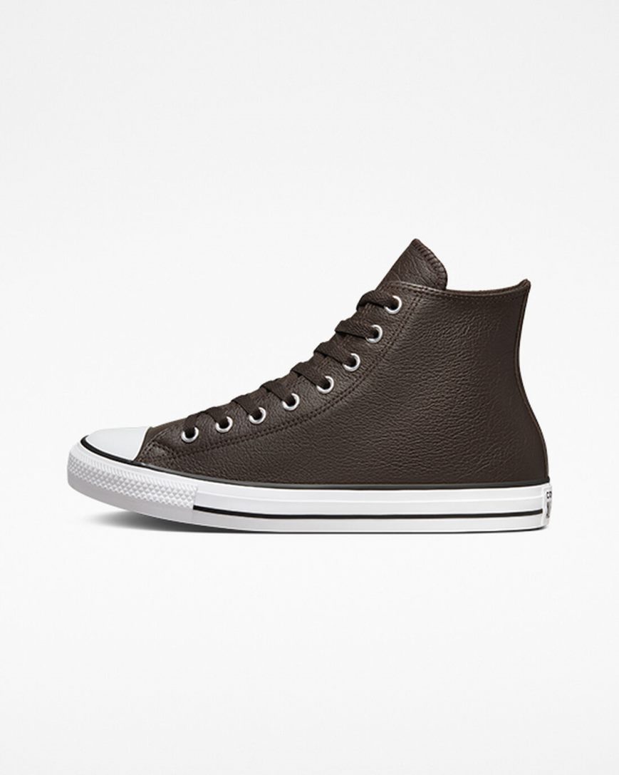 Tenisi Inalti Barbati Converse Chuck Taylor All Star Tumbled Piele Maro Albi Negrii | RO RJXTZ180